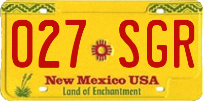 NM license plate 027SGR