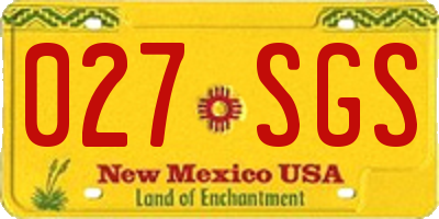 NM license plate 027SGS