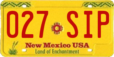 NM license plate 027SIP