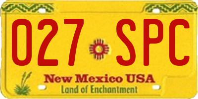 NM license plate 027SPC