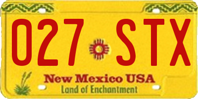 NM license plate 027STX