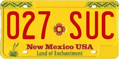NM license plate 027SUC