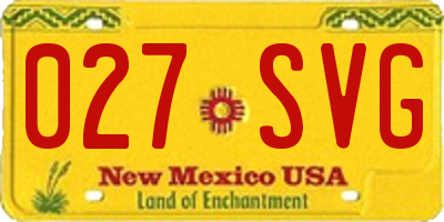 NM license plate 027SVG
