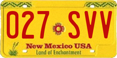 NM license plate 027SVV