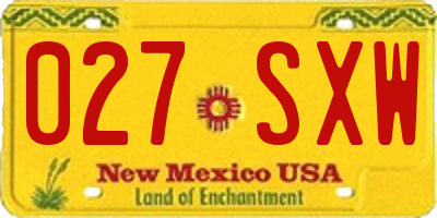 NM license plate 027SXW