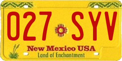 NM license plate 027SYV