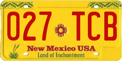 NM license plate 027TCB