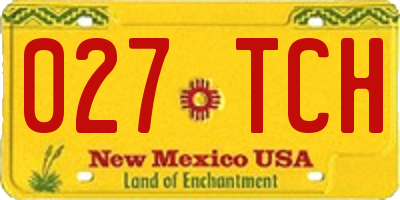 NM license plate 027TCH