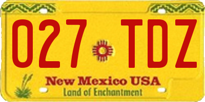 NM license plate 027TDZ