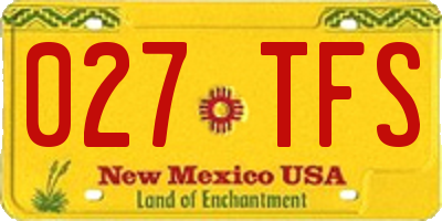 NM license plate 027TFS
