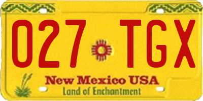 NM license plate 027TGX