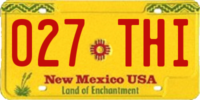 NM license plate 027THI