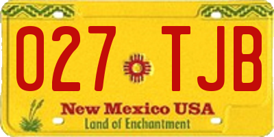NM license plate 027TJB