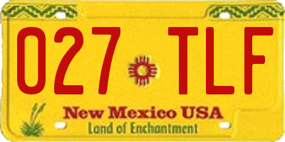 NM license plate 027TLF