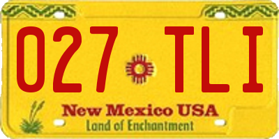 NM license plate 027TLI