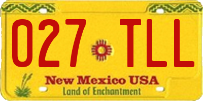 NM license plate 027TLL