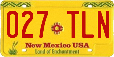 NM license plate 027TLN