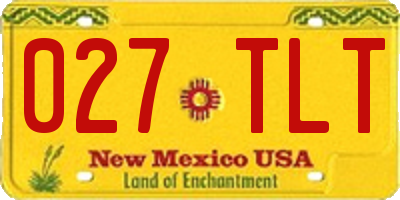 NM license plate 027TLT