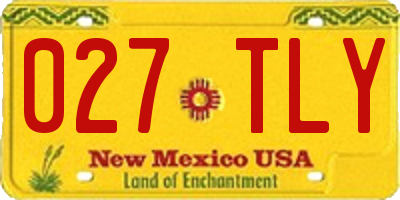 NM license plate 027TLY