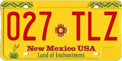 NM license plate 027TLZ