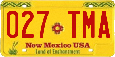 NM license plate 027TMA