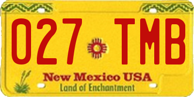 NM license plate 027TMB
