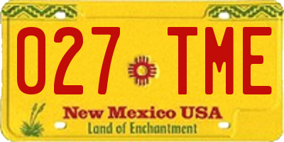 NM license plate 027TME
