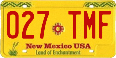 NM license plate 027TMF