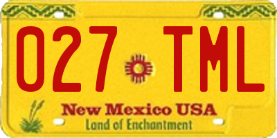 NM license plate 027TML