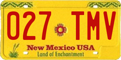 NM license plate 027TMV
