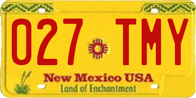 NM license plate 027TMY