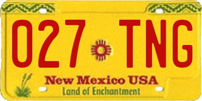 NM license plate 027TNG