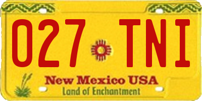 NM license plate 027TNI