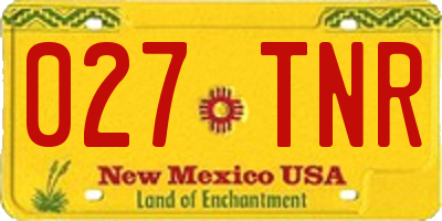 NM license plate 027TNR