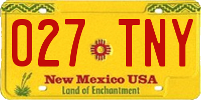 NM license plate 027TNY