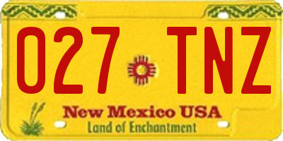 NM license plate 027TNZ