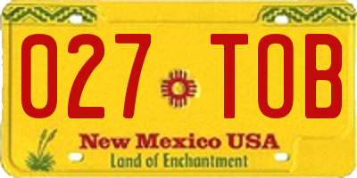 NM license plate 027TOB