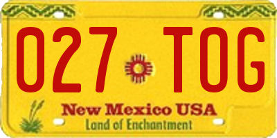 NM license plate 027TOG