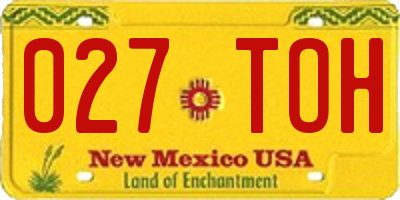 NM license plate 027TOH