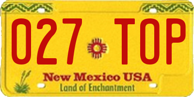 NM license plate 027TOP