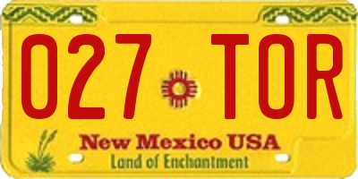NM license plate 027TOR