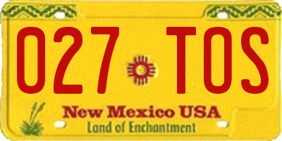 NM license plate 027TOS