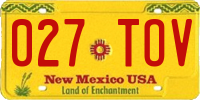 NM license plate 027TOV