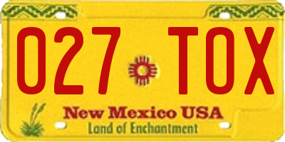 NM license plate 027TOX