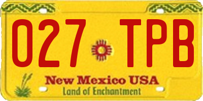 NM license plate 027TPB