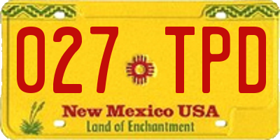 NM license plate 027TPD