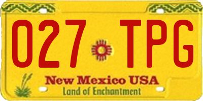 NM license plate 027TPG