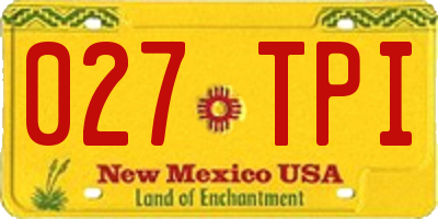 NM license plate 027TPI