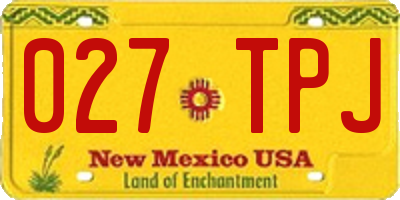 NM license plate 027TPJ