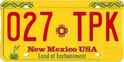 NM license plate 027TPK
